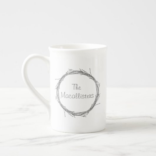 Twijndraden en wijnstokken porselein kop (Links)