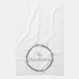 Twijndraden en wijnstokken theedoek