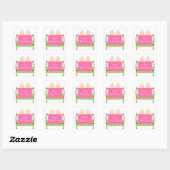 Twijndraden in roze Wiegjes stickers (Vel)