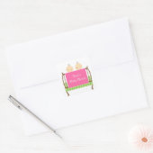Twijndraden in roze Wiegjes stickers (Envelop)