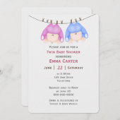 Twijndraden op Baby shower met kast Kaart (Voorkant / Achterkant)