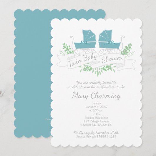  twijnstaartgarnaal voor BABY SHOWER Kaart (Voorkant / Achterkant)