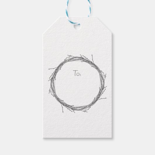 Twijnstokken en twijgen cadeaulabel (Voorkant)