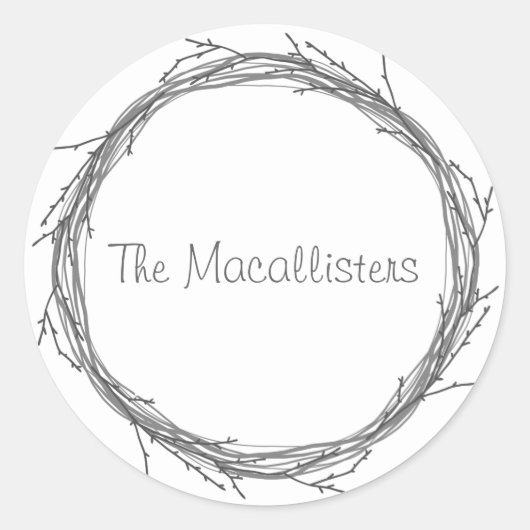 Twijnstokken en twijgen ronde sticker (Voorkant)