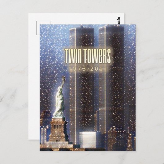 Twijntorens van het World Trade Center gestileerd Briefkaart (Voorkant / Achterkant)