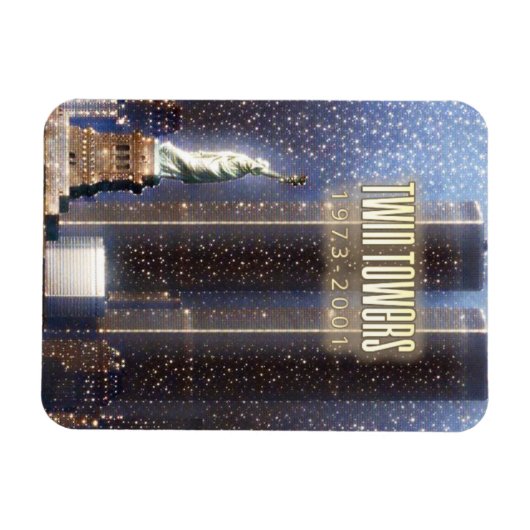 Twijntorens van het World Trade Center gestileerd Magneet (Horizontaal)