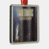 Twijntorens van het World Trade Center gestileerd Metalen Ornament (Rechts)