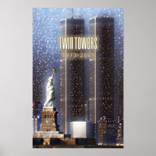 Twijntorens van het World Trade Center gestileerd Poster (Voorkant)