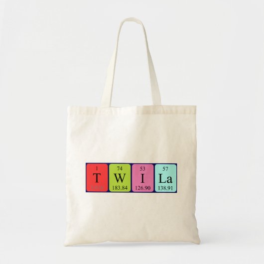 Twila periodieke lijstnaam canvas tas (Voorkant)