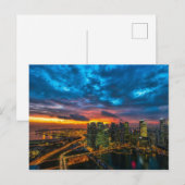 Twilght Manhattan City Skyline Briefkaart (Voorkant / Achterkant)