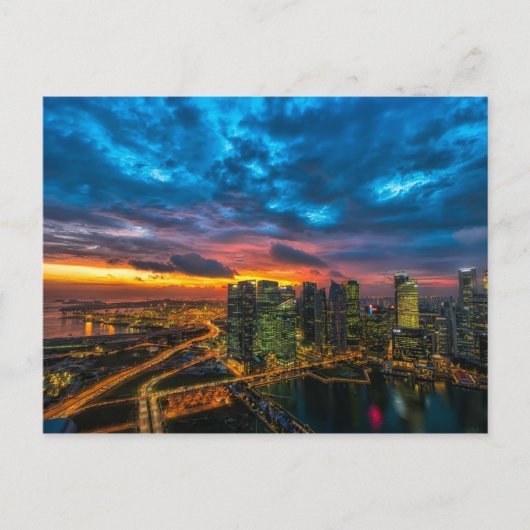 Twilght Manhattan City Skyline Briefkaart (Voorkant)