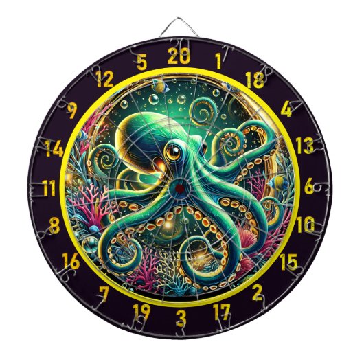 Twilight Abyss Octopus Dartboard Dartbord (Voorkant)