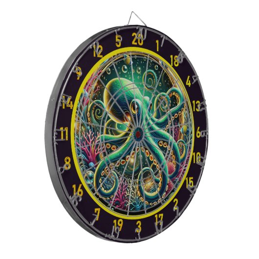 Twilight Abyss Octopus Dartboard Dartbord (Voorkant Links)