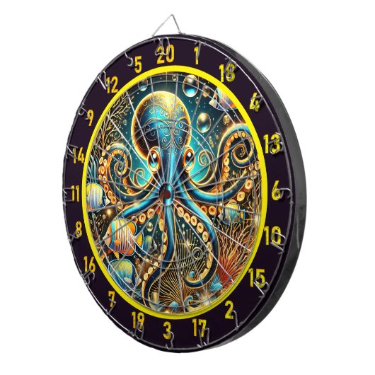 Twilight Abyss Octopus Dartboard Dartbord (Voorkant Rechts)
