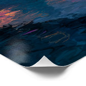 Twilight Arch Bridge Reflectie Fantasie Kunst Perfect Poster (Hoek)