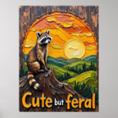 Twilight Bandit: Wasbeer bij zonsondergang Poster (Voorkant)