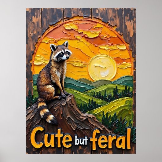 Twilight Bandit: Wasbeer bij zonsondergang Poster (Voorkant)