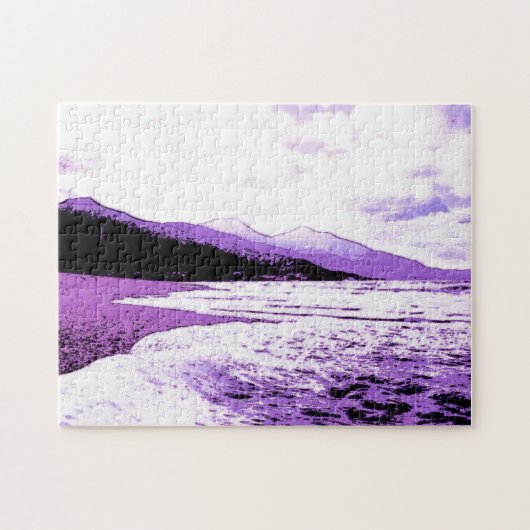 Twilight Beach in Violet en Paars Legpuzzel (Horizontaal)