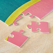 Twilight Beach Portrait - Vrouw in Neon Pink Bikin Legpuzzel (Zijkant)