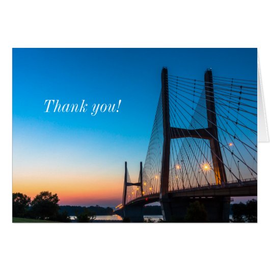 Twilight bij Bill Emerson Bridge Dank u Notecard (Voorkant Horizontaal)