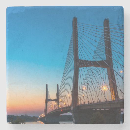 Twilight bij Bill Emerson Bridge Stenen Onderzetter (Voorkant)