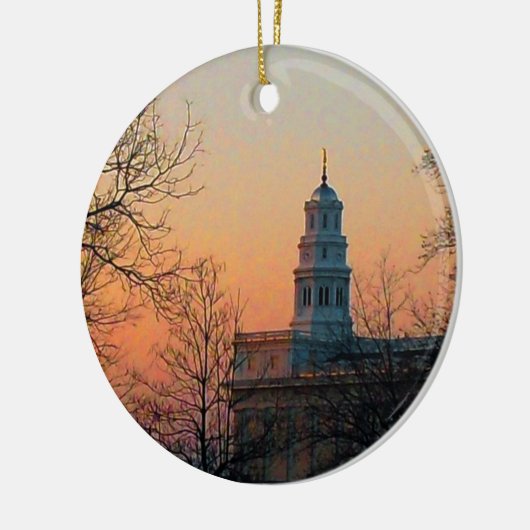 Twilight bij de Nauvoo-tempel Keramisch Ornament (Links)