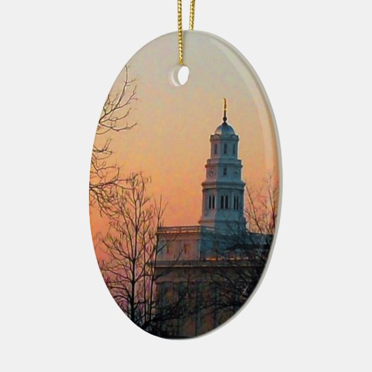 Twilight bij de Nauvoo-tempel Keramisch Ornament (Links)