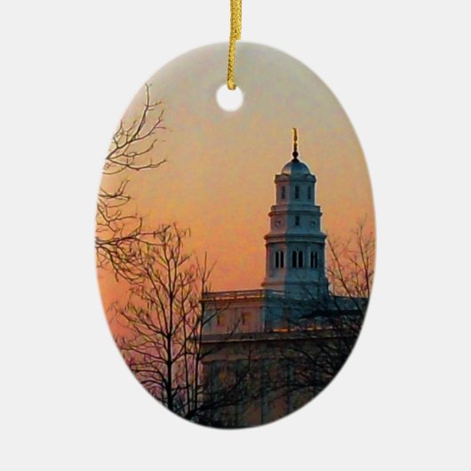 Twilight bij de Nauvoo-tempel Keramisch Ornament (Voorkant)