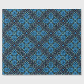 Twilight bloesem, blauw, bloem, bloemblaadjes, zwa cadeaupapier (Vlak)