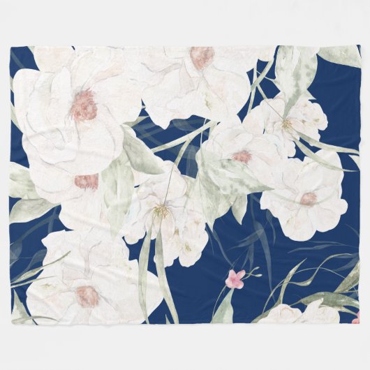 Twilight Bloom I Fleece Deken - Bloemen (Voorkant (Horizontaal))