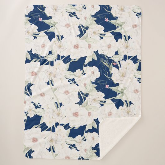Twilight Bloom II Sherpa Deken- Bloemen Deken (Voorkant)