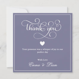 Twilight Bloom Minimal Wedding Flat Bedankt Kaart