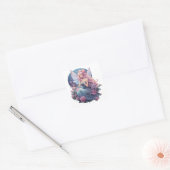 Twilight Blossom Fairy illustratie Vierkante Sticker (Envelop)