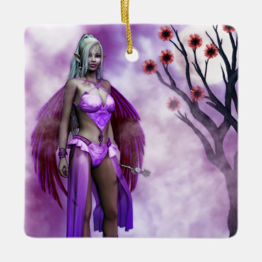 Twilight Blossom Fairy Keramisch Ornament (Voorkant)