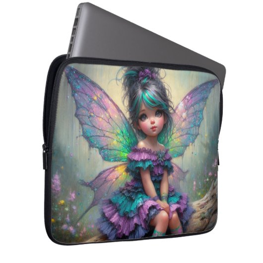 Twilight Blossom Fairy Laptop Sleeve (Voorkant Rechts)