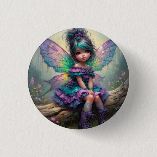 Twilight Blossom Fairy Ronde Button 3,2 Cm (Voorkant)
