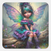 Twilight Blossom Fairy Vierkante Sticker (Voorkant)