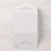 Twilight Blue Blocks Weddenfoto All In One Uitnodiging (Buitenkant)