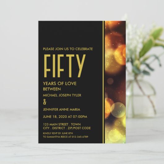 Twilight Bokeh Lichten, Jubileum Kaart (Staand voorkant)