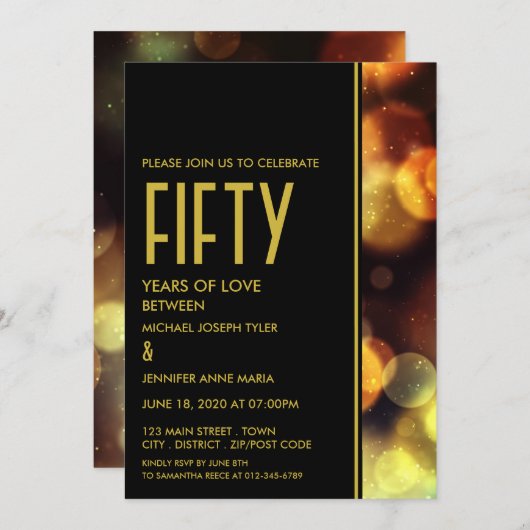 Twilight Bokeh Lights, Jubileum Kaart (Voorkant / Achterkant)