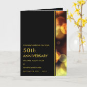 Twilight Bokeh Lights, Jubileum Kaart (Gele Bloem)