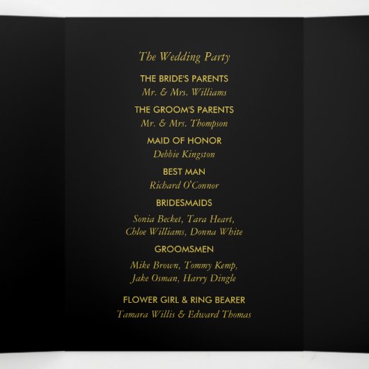 Twilight Bokeh Lights Trouwprogramma Drieluik Programma (Binnenkant midden)