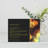 Twilight Bokeh Lights Wedding Detail Informatiekaartje (Staand voorkant)