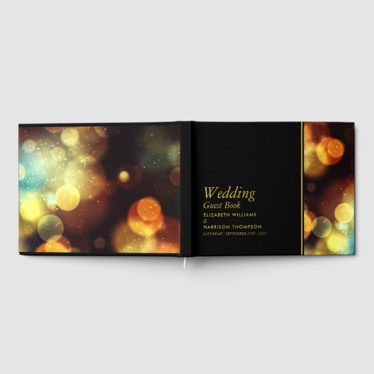 Twilight Bokeh Lights Wedding Guest Book Gastenboek (Volledig)