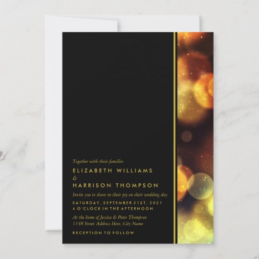 Twilight Bokeh Lights Wedding Kaart (Voorkant)