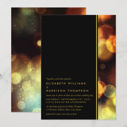 Twilight Bokeh Lights Wedding Kaart (Voorkant / Achterkant)