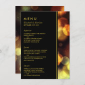 Twilight Bokeh Lights Wedding Menu (Voorkant / Achterkant)