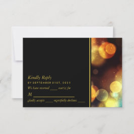 Twilight Bokeh Lights Wedding RSVP Kaartje