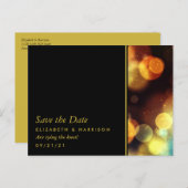 Twilight Bokeh Lights Wedding Save the Date Aankondigingskaart (Voorkant / Achterkant)