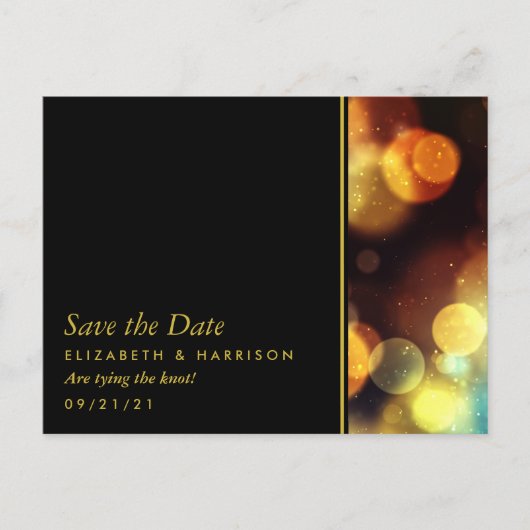 Twilight Bokeh Lights Wedding Save the Date Aankondigingskaart (Voorkant)